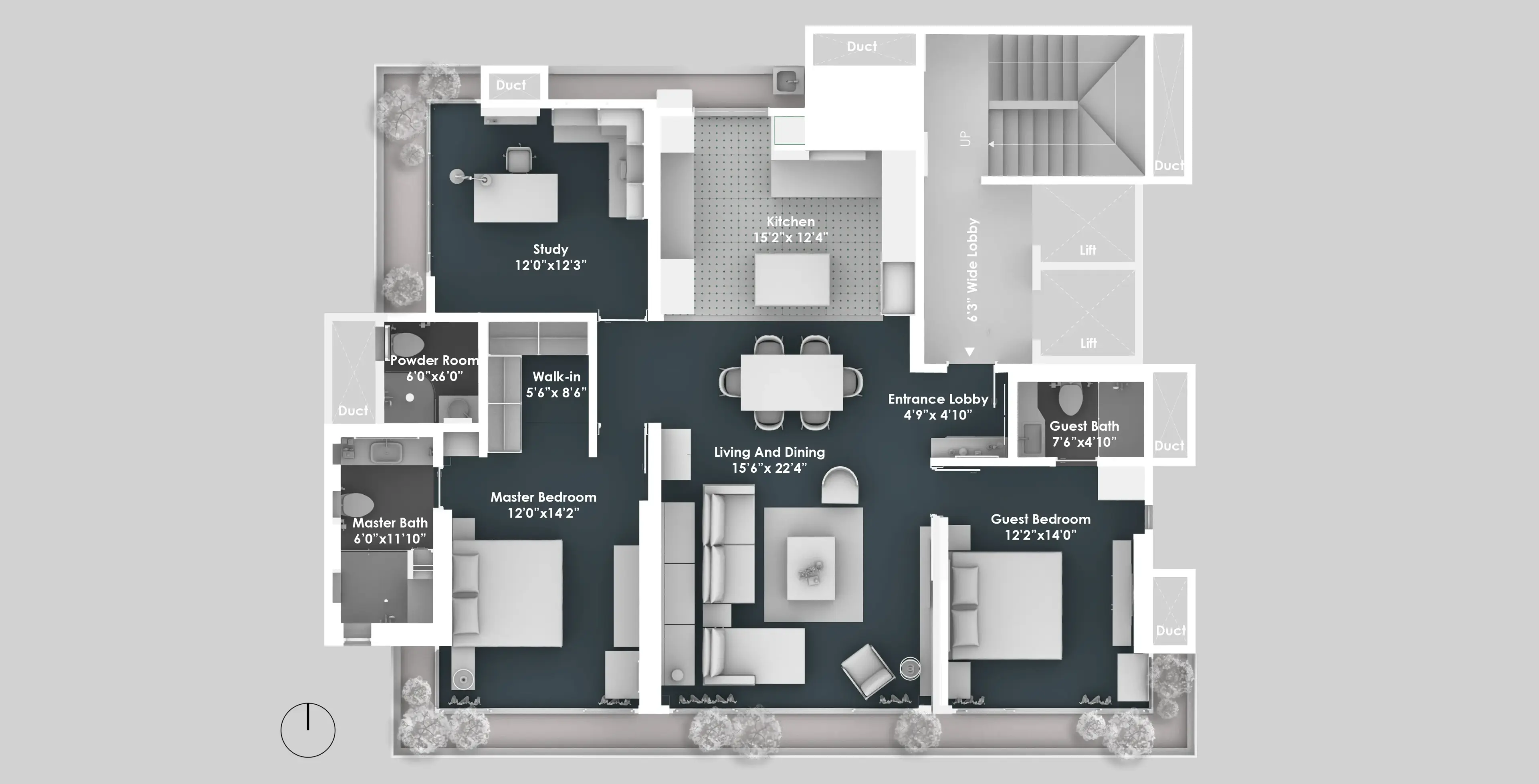 Emporis 3BHK Apartment — Plan