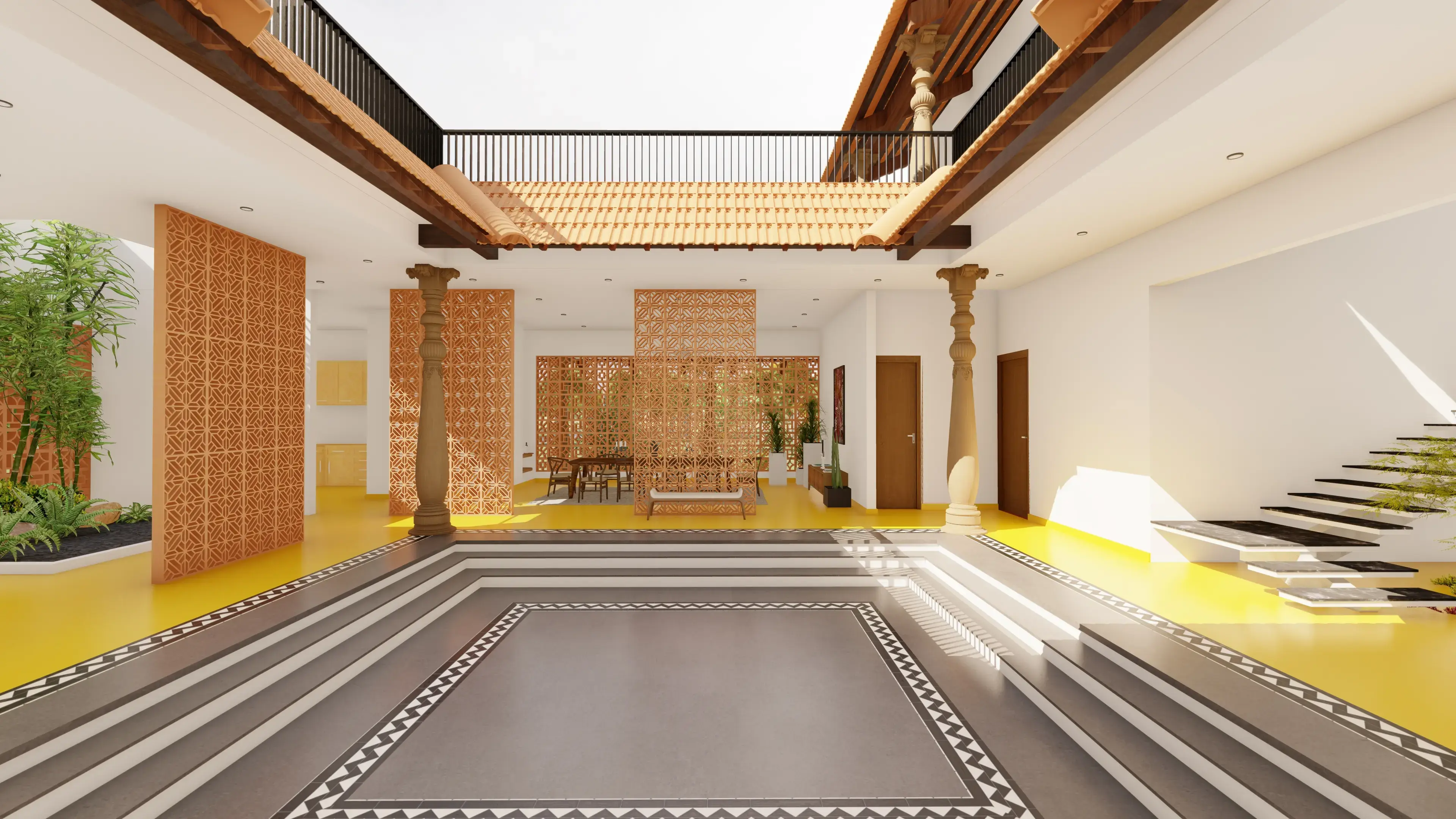 Kerala House - Material Palette and Design Detailing